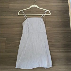 Blue and White Mini Slip Dress